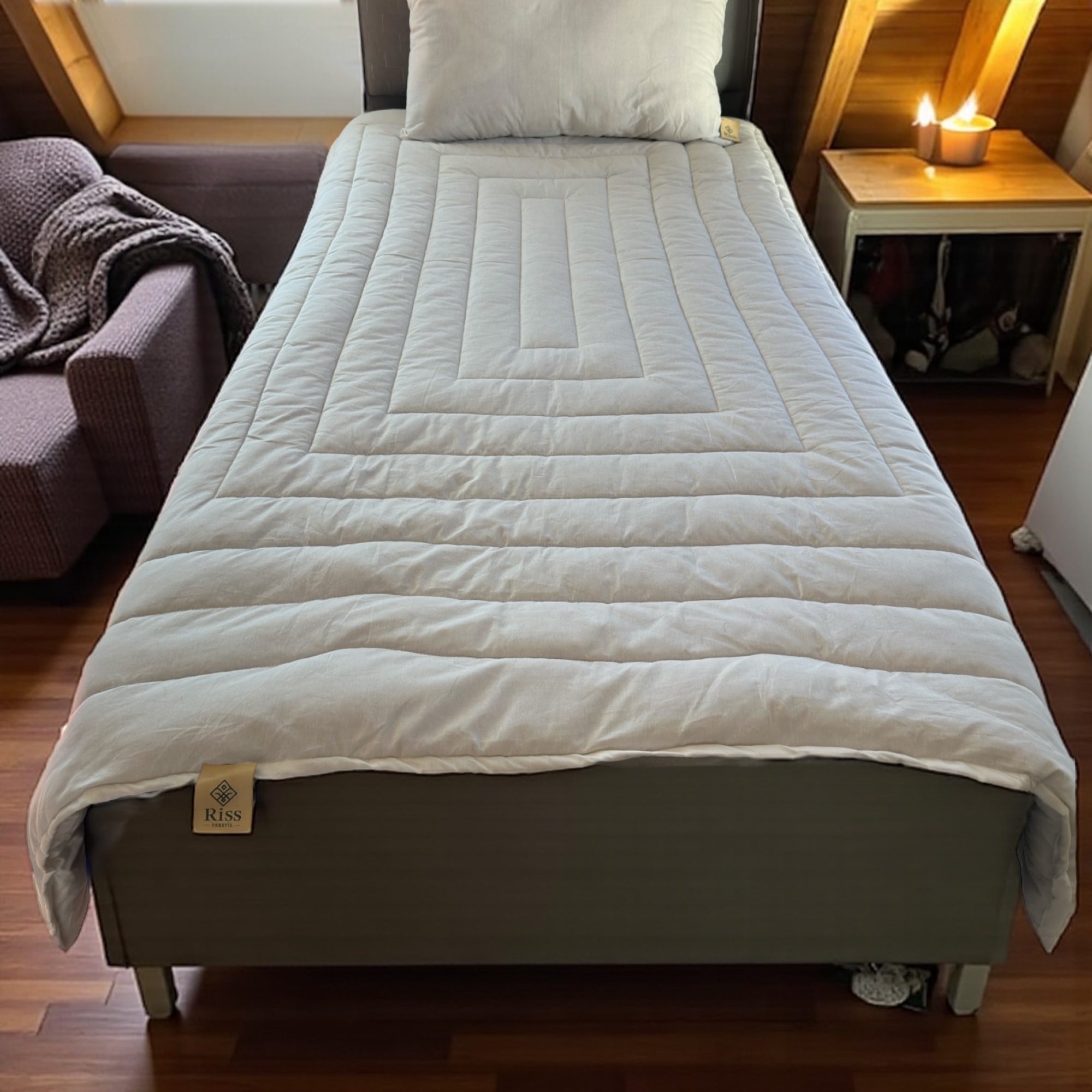 Çift Kişilik %100 Doğal Kuzu Yünü Yorgan (195cmx215cm/3,5 kg)